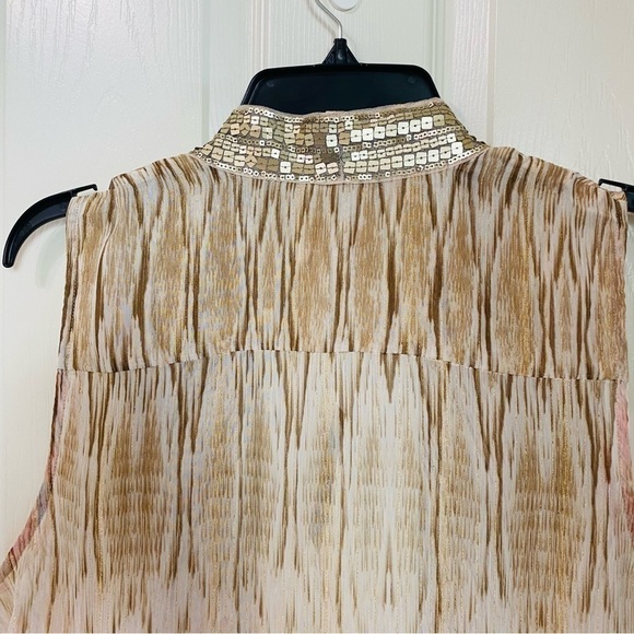 Chico’s Sheer Embellished Python Print Vest in Calliandra Pink Womens Size Large - Picture 8 of 13